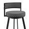 Armen Living Roman 26" Gray Faux Leather and Black Metal Swivel Bar Stool LCRMBABLGR26 - alternate 8